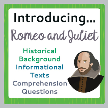 Preview of ROMEO and JULIET Introduction History Background Texts, Activities PRINT, EASEL