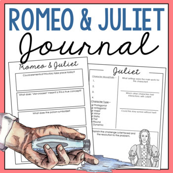 Preview of ROMEO AND JULIET Literature Guide Journal Project | Movie Activity Worksheets