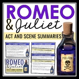 Romeo and Juliet Summary Act and Scene Cards for Shakespea
