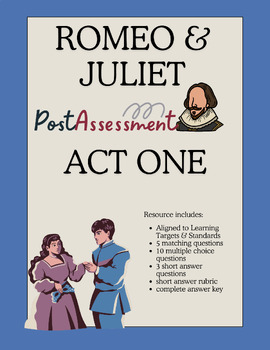 Preview of ROMEO & JULIET | ACT ONE | ASSESSMENT