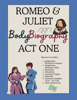 Preview of ROMEO & JULIET | ACT ONE | BODY BIOGRAPHY ACTIVITY
