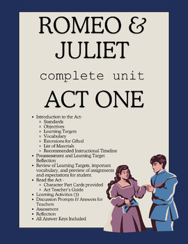 Preview of ROMEO & JULIET | ACT ONE | COMPLETE, COMPREHENSIVE, NO PREP UNIT