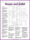 ROMEO & JULIET Crossword Puzzle Worksheet Activity - 6th, 