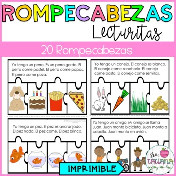 Preview of Spanish Reading puzzle | Rompecabezas de Lecturitas | Comprensión de Lectura