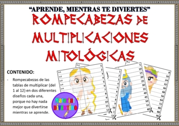 Preview of ROMPECABEZAS DE MULTIPLICACIONES MITOLÓGICAS (APRENDIENDO CON DIVERSIÓN)