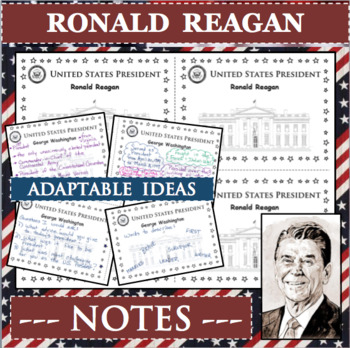 Preview of RONALD REAGAN U.S. PRESIDENT Notes Research Project Biography
