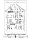 ROOMS OF THE HOUSE | LABELLING WORKSHEET