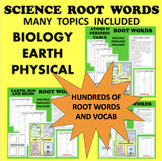 ROOT WORDS ACTIVITY BUNDLE - Life Science, Biology, Earth,