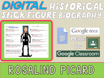 Preview of ROSALIND PICARD Digital Historical Stick Figure Biography (MINI BIOS)