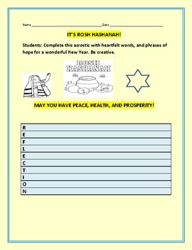 Preview of ROSH HASHANAH: AN ACROSTIC ACTIVITY