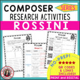 ROSSINI Music Composer Study and Worksheets