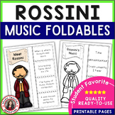 Music Composer Worksheets - ROSSINI Biography Research and