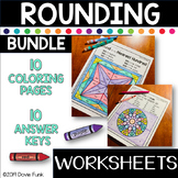 ROUNDING Coloring Worksheets Bundle Simple Designs