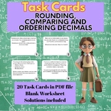ROUNDNG, COMPARING & ORDERING DECIMALS* Task Cards * for M