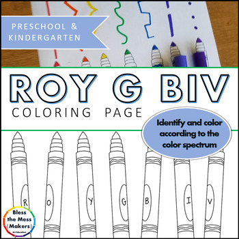 ROY G BIV Coloring Page by Bless the Mess Makers | TpT