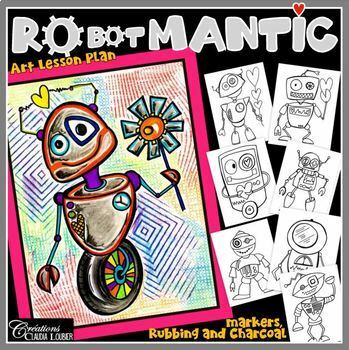 Preview of Valentine's Day Craft- RObotMANTIC - Robot Art - Mother's and Father's Day