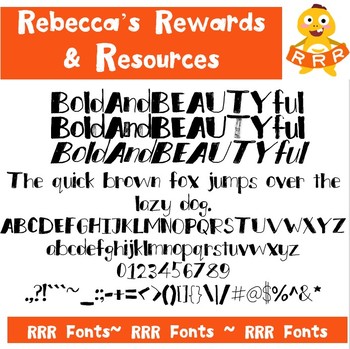 Preview of RRR Font: Single Font (BoldAndBEAUTYful)