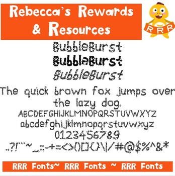 Preview of RRR Font: Single Font (BubbleBurst)