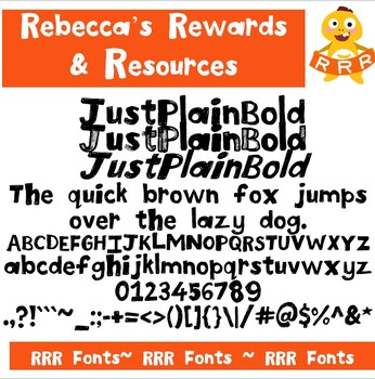 Preview of RRR Font: Single Font (JustPlainBold)