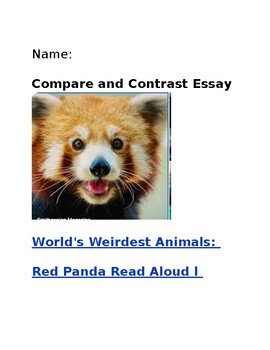 Preview of RST Compare and Contrast Essay NJSLA Nonfiction  Red Pandas