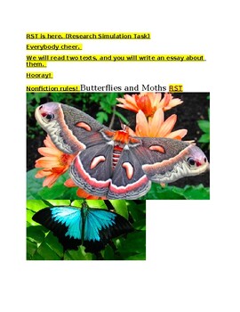 Preview of RST NJSLA Essay/Butterflies and Moths /Nonfiction