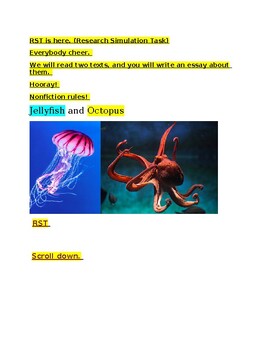 Preview of RST NJSLA Essay Octopus and Jellyfish /Nonfiction