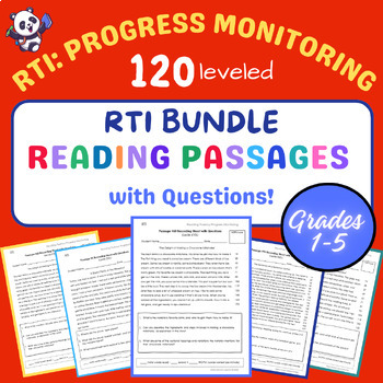 Preview of RTI: 120 All-in-One Reading Passages for Progress Monitoring & Questions BUNDLE