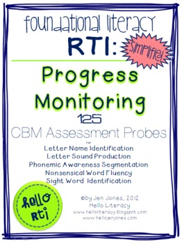 Preview of RTI: 125 CBMs for Progress Monitoring Foundational Literacy Interventions-Set 1