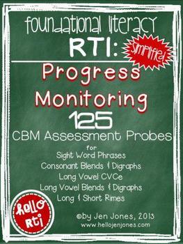 Preview of RTI: 125 CBM's for Progress Monitoring Literacy Interventions {Set 2}