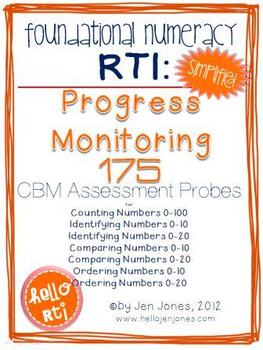 Preview of RTI: 175 CBM's for Progress Monitoring Foundational Numeracy Interventions