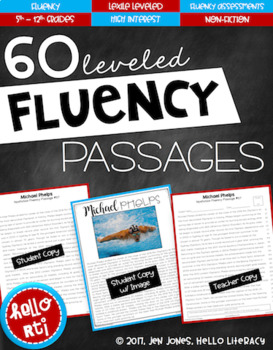 Preview of RTI: 60 Fluency Passages for Progress Monitoring Comprehension 5th-12th Grades