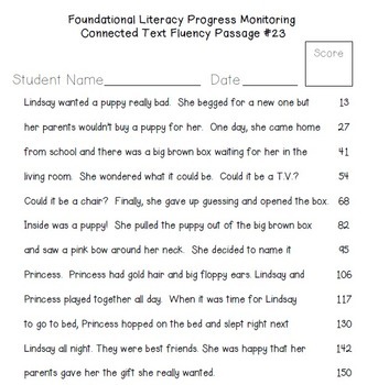 Rti 60 Fluency Passages For Progress Monitoring Reading Skills Interventions