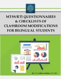 MTSS/RTI QUESTIONNAIRES AND CHECKLISTS OF CLASSROOM MODIFI