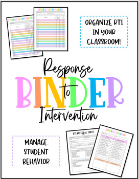 Preview of RTI Binder :: Student Documentation :: Classroom Interventions