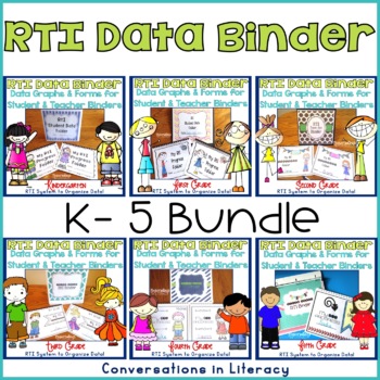 Preview of Student Data Tracking Sheets RTI  Binders Teachers & Students K-5 The Bundle