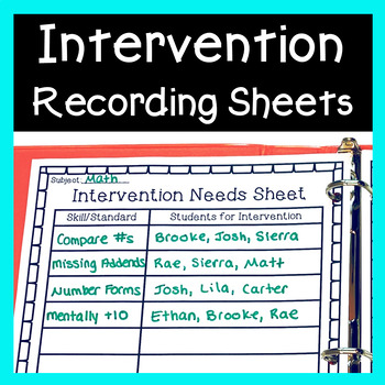 Preview of Intervention Tracker - Intervention Lesson Plan Template & Group Planning Sheets