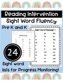 RTI Kindergarten Sight Word Fluency - Progress Monitoring 
