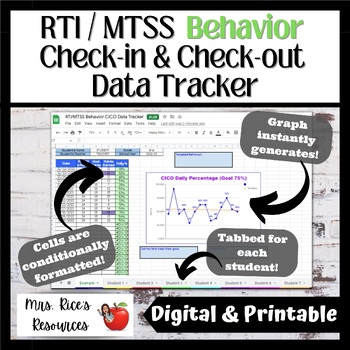 Preview of RTI / MTSS Behavior Check-in/Check-out Data Tracker
