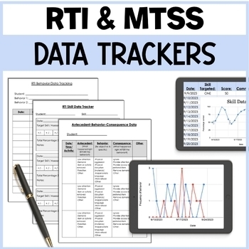 Preview of RTI & MTSS Data Tracking Resources | Printable & Digital