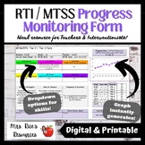 RTI / MTSS Progress Monitoring Form