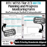 RTI / MTSS Tier 2/3 MATH Planning and Progress Monitoring Form