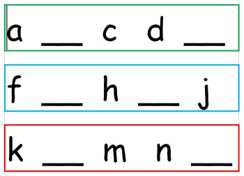 Preview of RTI Missing Letters in Alphabet