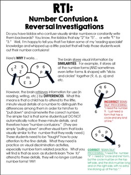 RTI: Number Confusion/Reversal Investigations | TpT