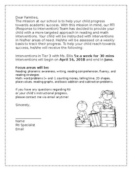 Preview of RTI Parent Letter