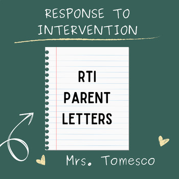 Preview of RTI Parent Letters Home