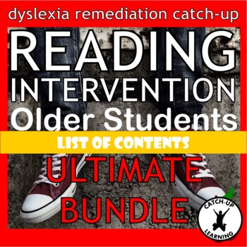 Preview of RTI Phonics Intervention Dyslexia Middle High School BUNDLE CONTENTS LIST