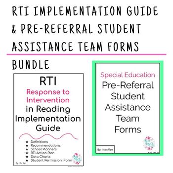 Preview of RTI Implementation Guide & Pre-Referral Student Assistance Team Forms