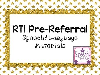 Preview of RTI Pre-Referral Speech and Language Materials
