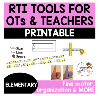 Preview of Occupational therapy RTI Printable TOOLS for teachers & OTs handwriting