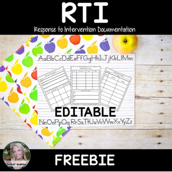 Preview of RTI- Progress Monitoring Recording Pages Editable FREEBIE